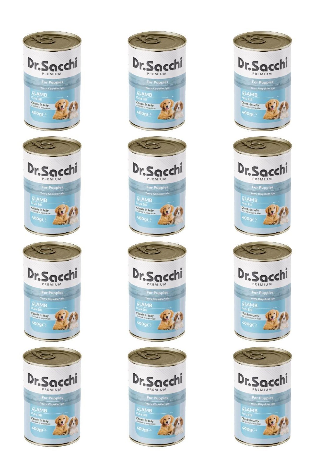 Yavru köpek-kuzu etli 400gr x 12 adet