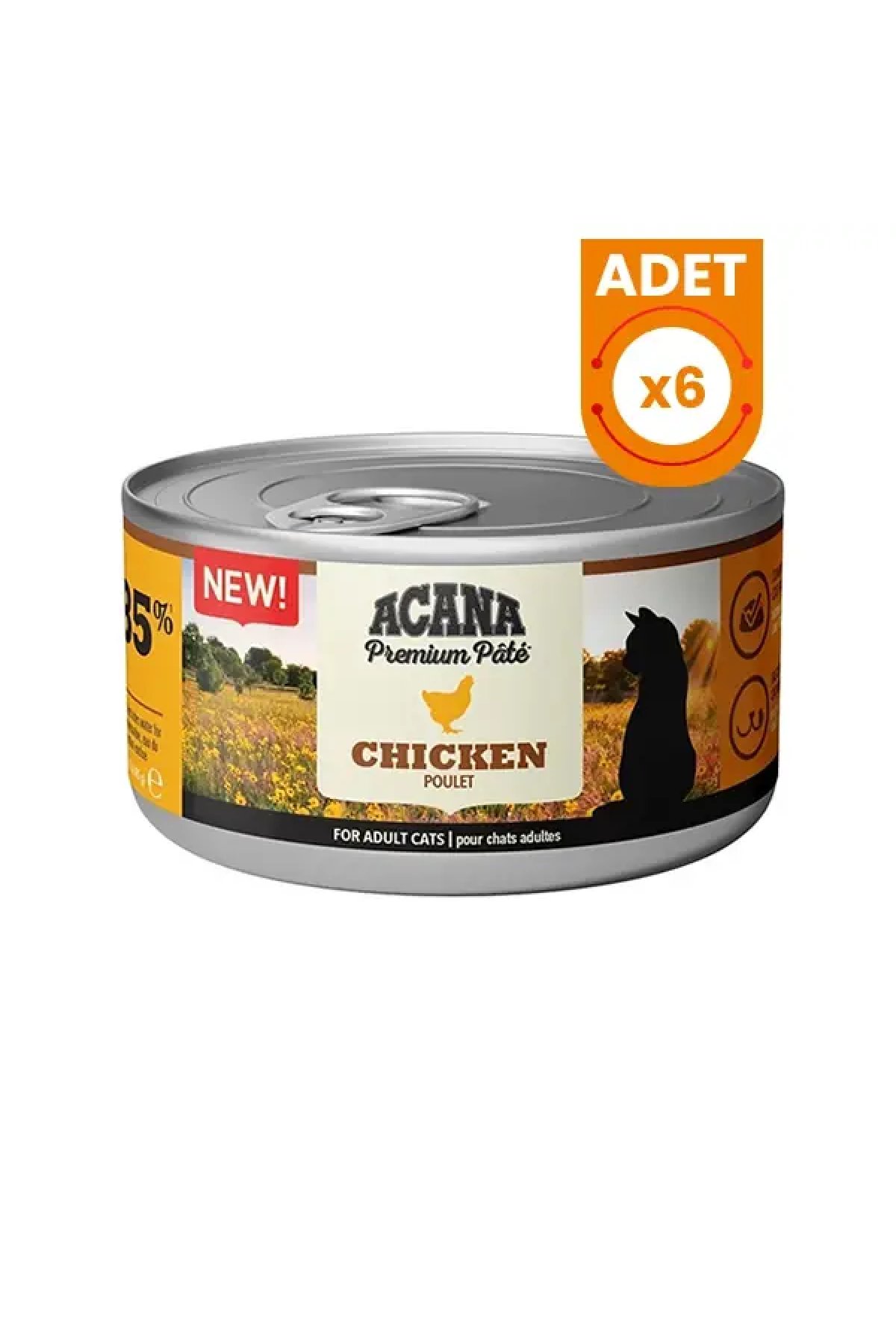 Premium Pate Tavuklu Yetişkin Konserve Kedi Maması 85 Gr 6 Adet