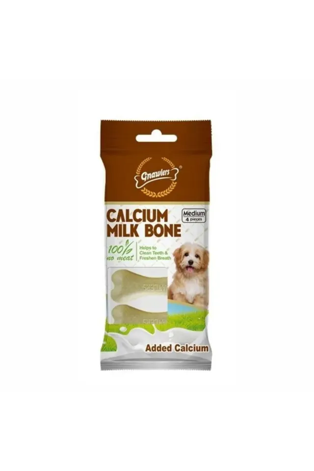 Kalsiyumlu Sütlü Köpek Ödül Kemiği M 7,5 cm 4'lü