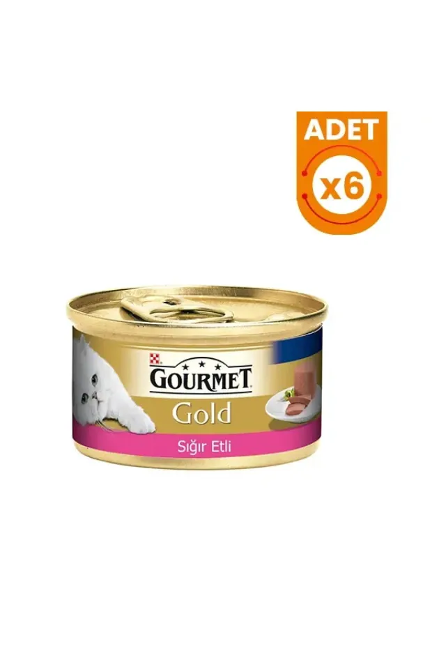 Kıyılmış Sığır Etli Yetişkin Konserve Kedi Maması 85 Gr 6 Adet