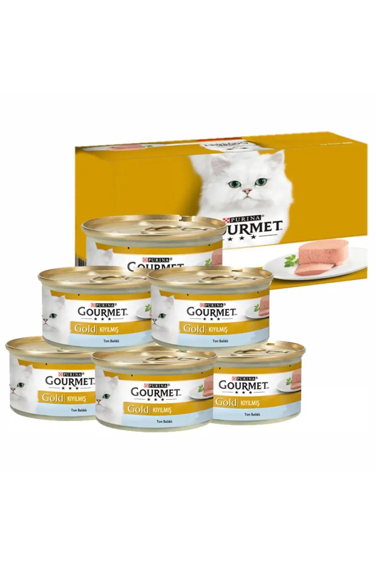 Kıyılmış Ton Balıklı Yetişkin Konserve Kedi Maması 6x85 Gr 
