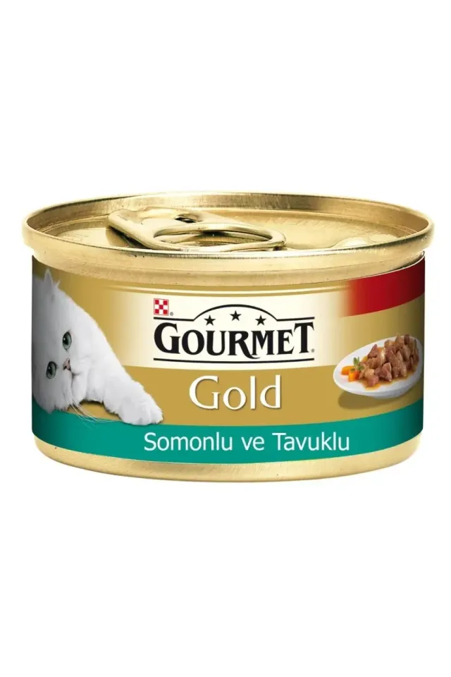 Somon ve Tavuklu Yetişkin Konserve Kedi Maması 85 Gr 
