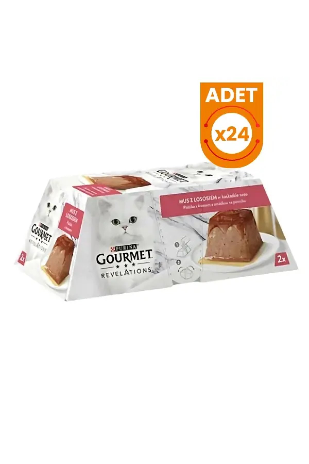 Gourmet Revelations Somon Balıklı Yetişkin Konserve Kedi Maması 2x57 Gr 24 Adet