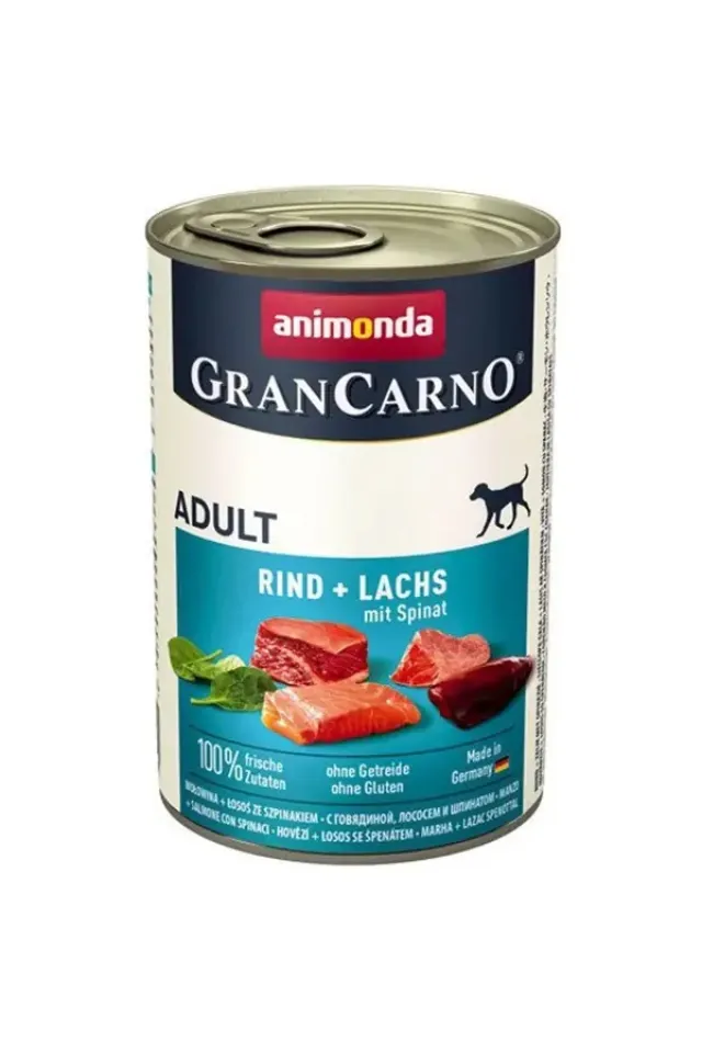Gran Carno Sığır Etli ve Ispanaklı Yetişkin Köpek Konservesi 400 Gr 12 Adet