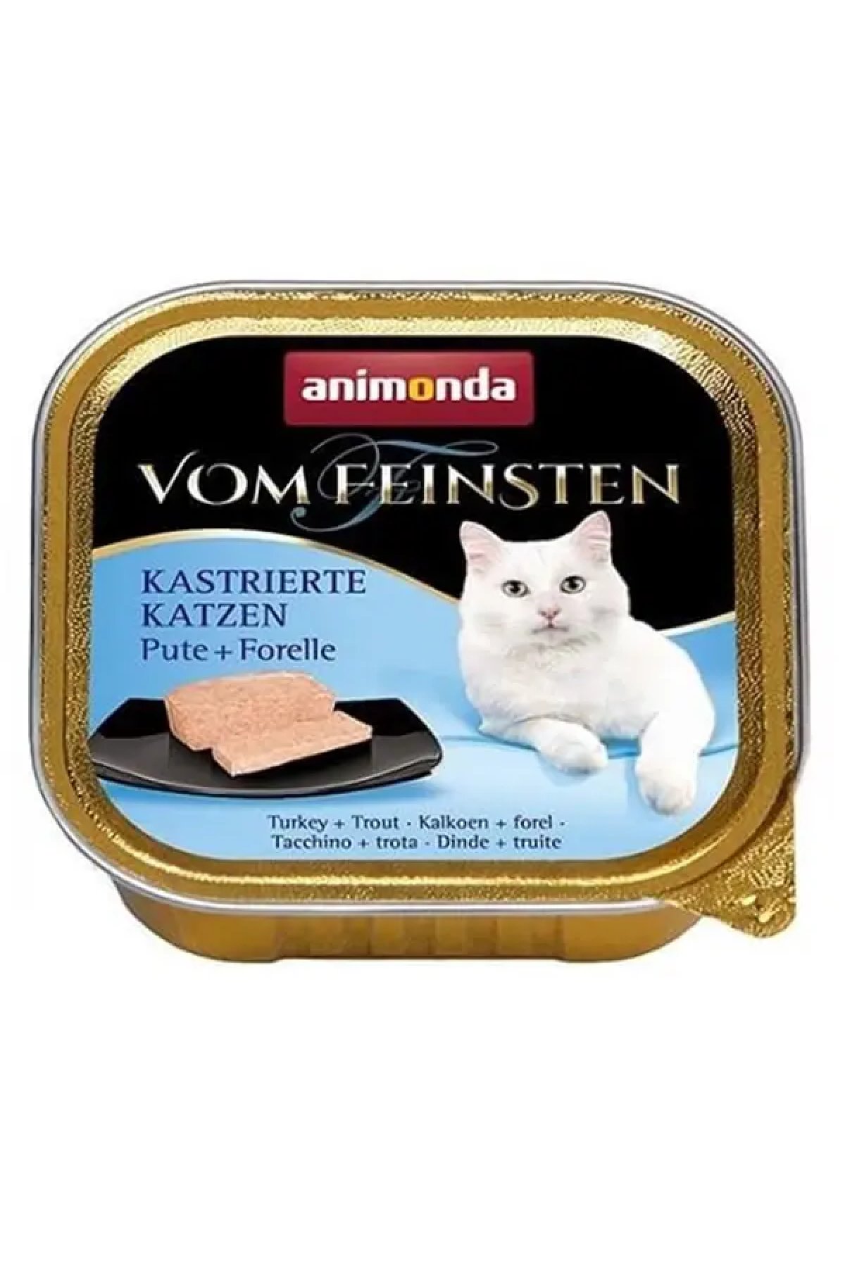 Vom Feinsten Mildes Menu Hindi Etli ve Alabalıklı Yetişkin Konserve Kedi Maması 100 Gr 12 Adet