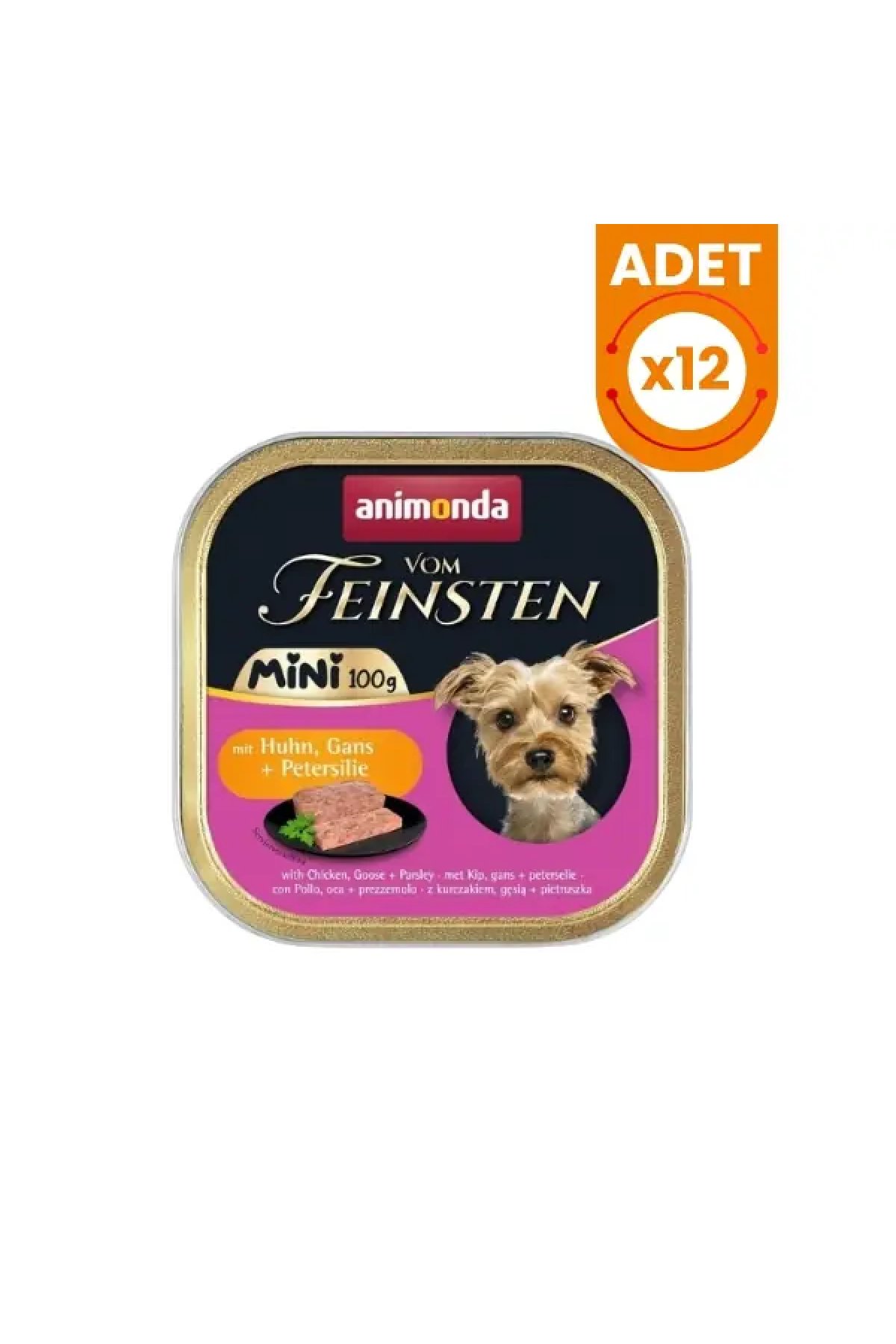 Vom Feinsten Tavuk ve Kaz Etli Mini Irk Yetişkin Köpek Konservesi 100 Gr 12 Adet