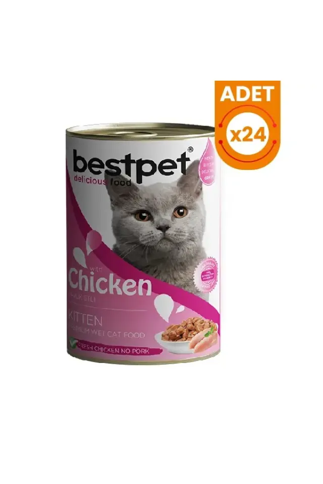 Tavuklu Jöleli Yavru Konserve Kedi Maması 24 Adet 400 Gr