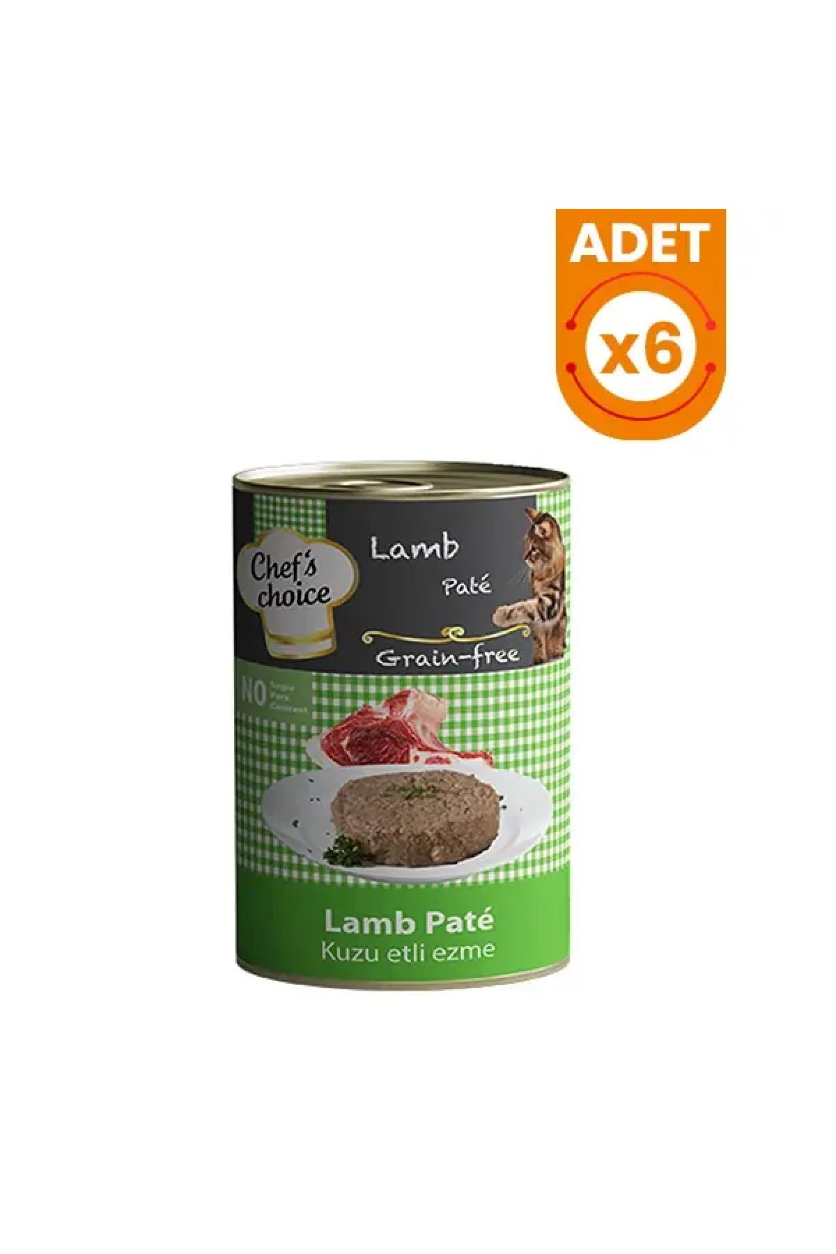 Kıyılmış Kuzulu Yetişkin Konserve Kedi Maması 400 Gr 6 Adet
