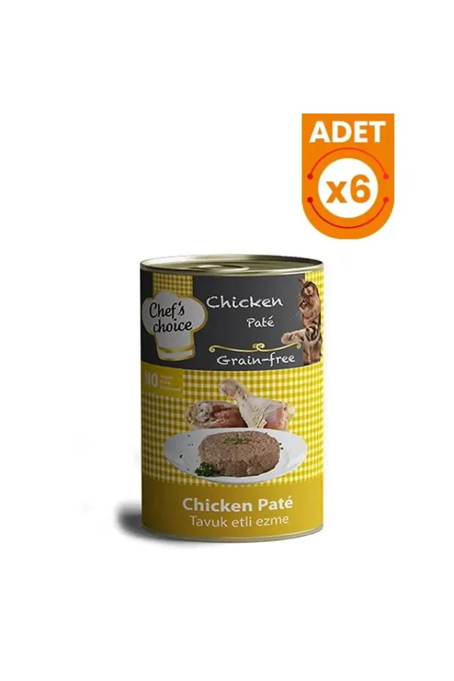Kıyılmış Tavuk Etli Tahılsız Yetişkin Konserve Kedi Maması 6 Adet 400 Gr