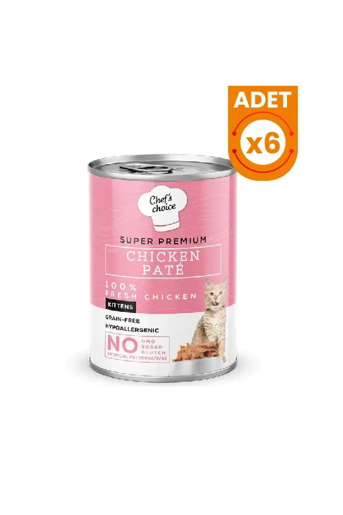 Chefs Chıoice Kitten Tavuklu Ezme Yavru Konserve Kedi Maması 6 Adet 400 Gr