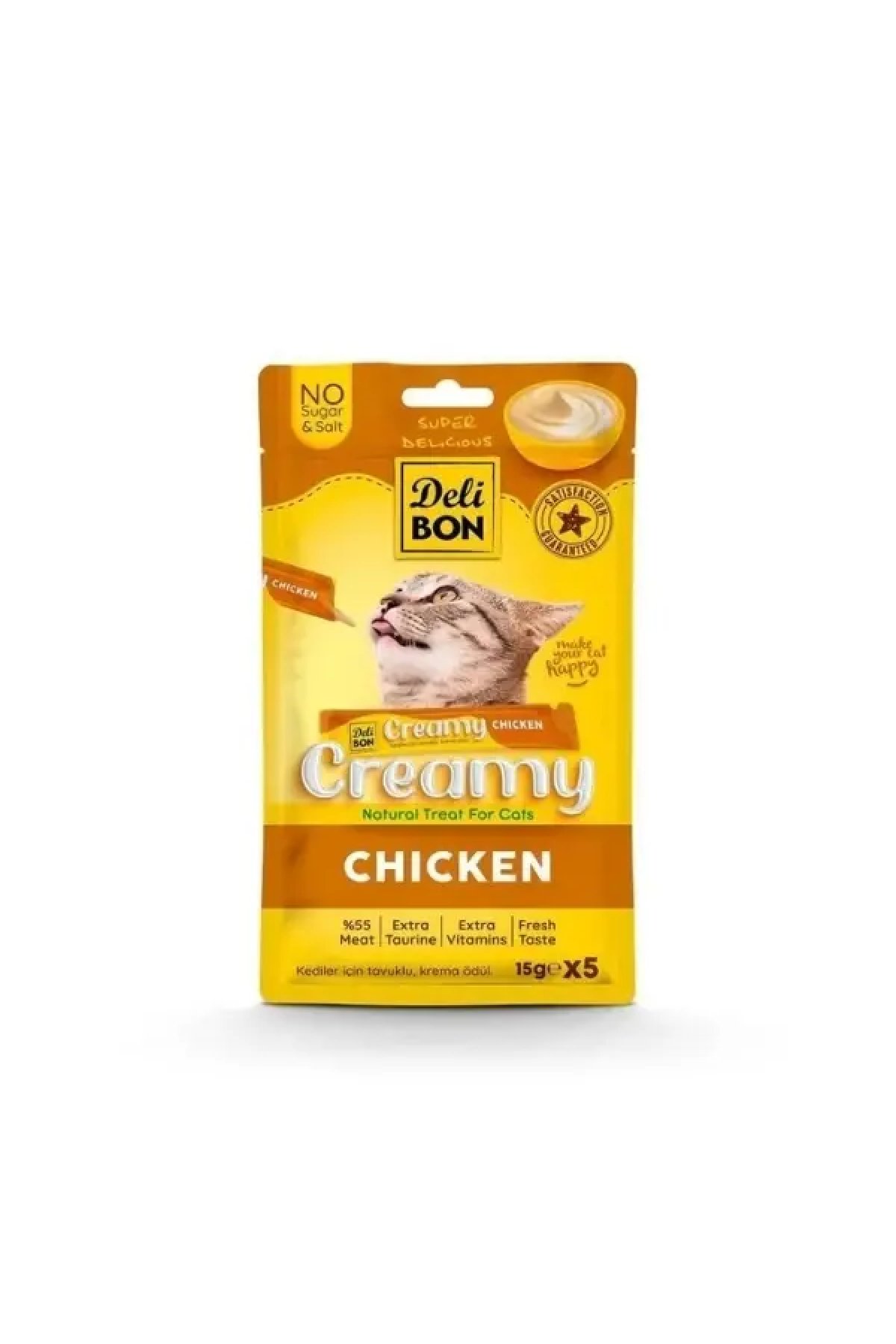 Creamy Tavuklu Sıvı Kedi Ödül Maması  5x15 Gr