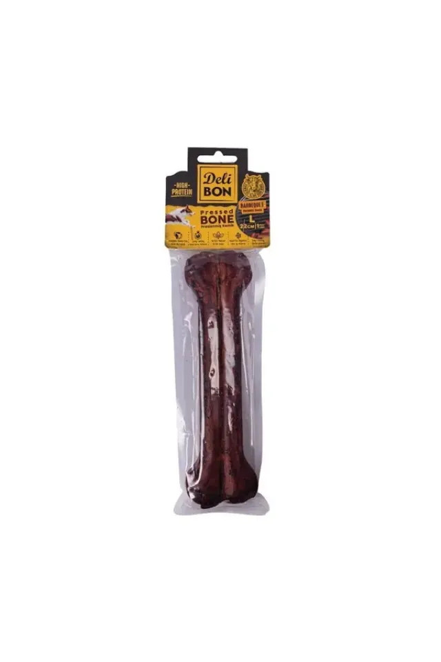 Deri Pres Barbekü Aromalı Kemik Köpek Ödülü Medium 22 Cm