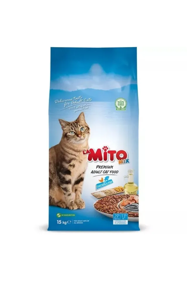Tavuklu ve Balıklı Renkli Taneli Yetişkin Kedi Maması 100 g x 5 Adet