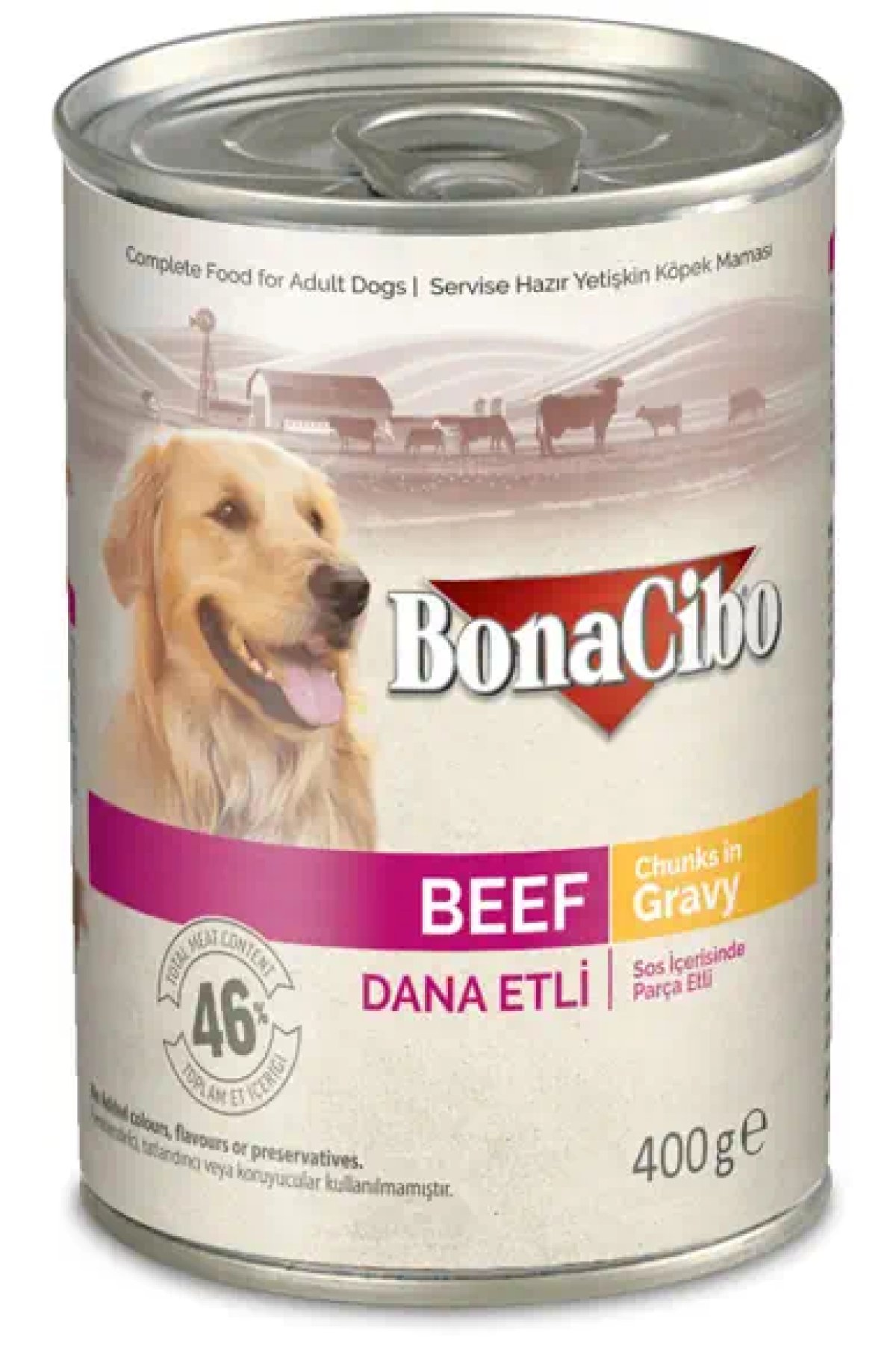 Soslu Dana Etli Yetişkin Köpek Yaş Maması 400 g x  12 Adet