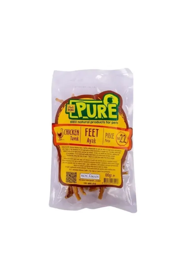 Pure Kurutulmuş Tavuk Ayağı Köpek Ödülü  100 Gr