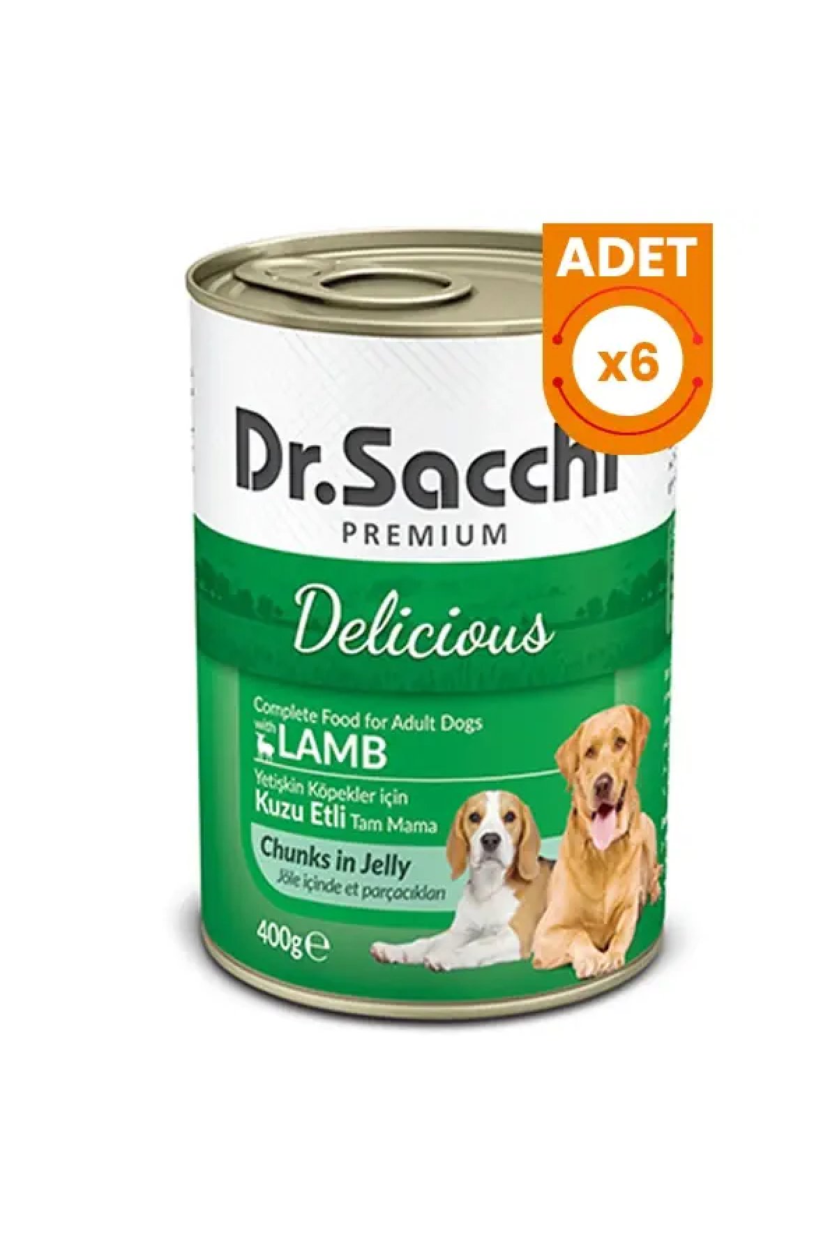 Kuzu Etli Yetişkin Konserve Köpek Maması 6 Adet 400 Gr