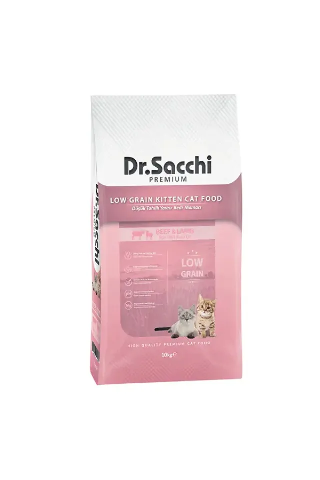 Premium Düşük Tahıllı Sığır ve Kuzu Etli Yavru Kedi Maması 10 Kg