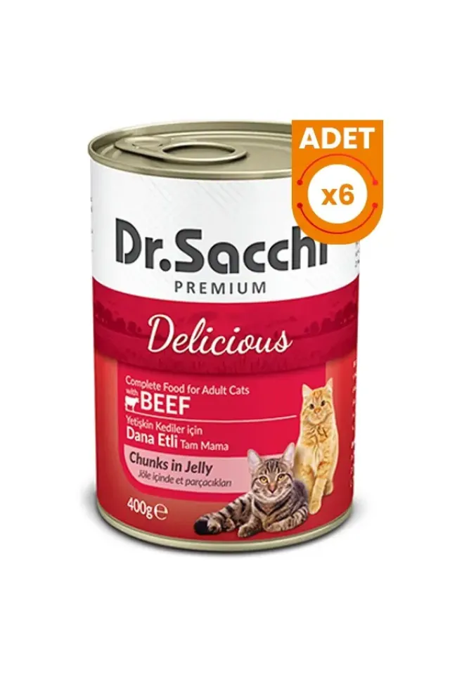Sığır Etli Yetişkin Kedi Konservesi 6 Adet 400 Gr