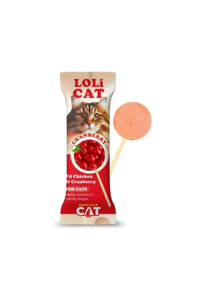 Cat LoliCat Kediler İçin Tavuklu Kızılcıklı Lolipop 15'li