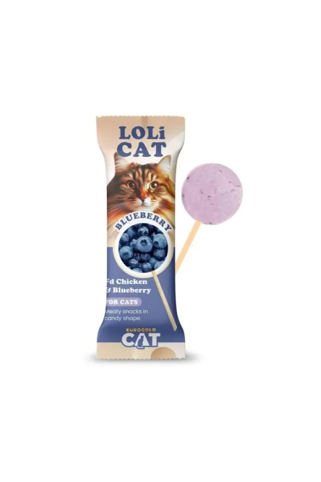 Cat LoliCat Kediler İçin Tavuklu Yaban Mersinli Lolipop 15'li