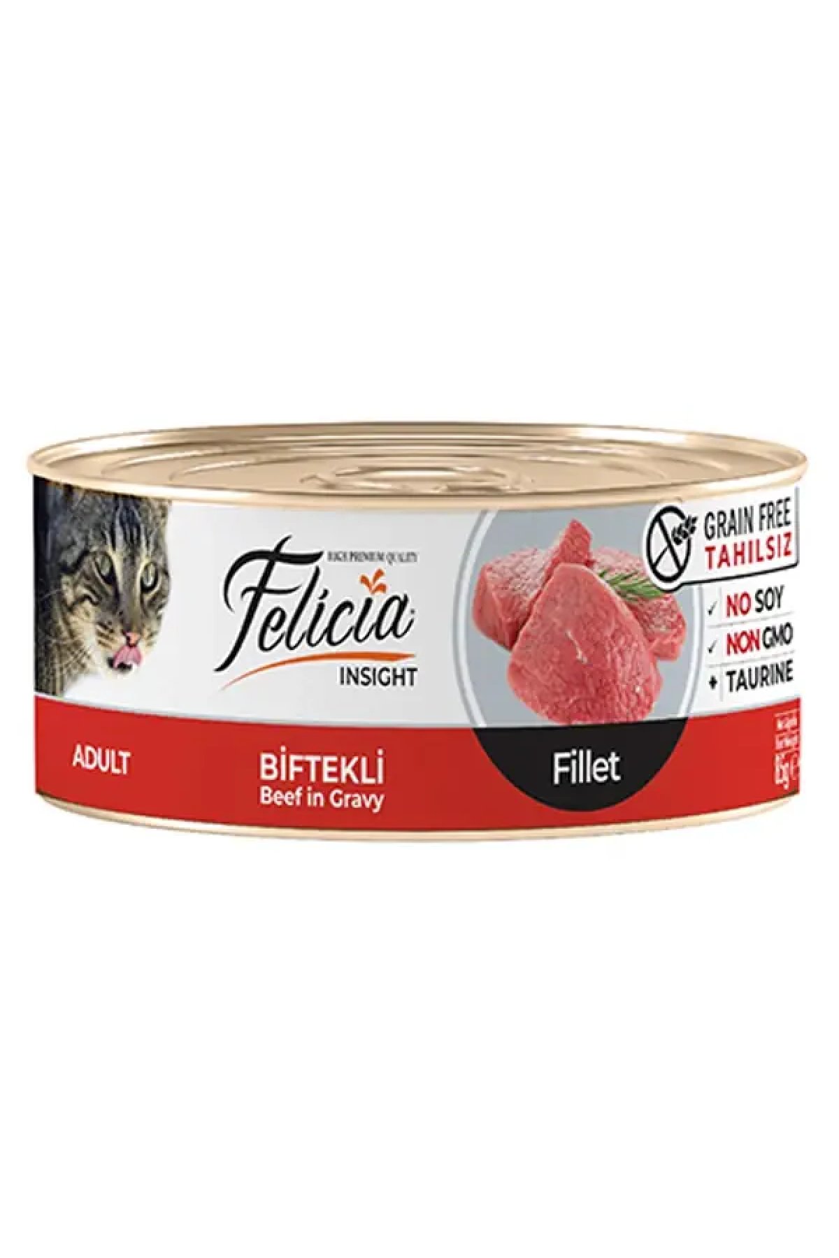 Biftekli Fileto Yetişkin Konserve Kedi Maması  85 Gr