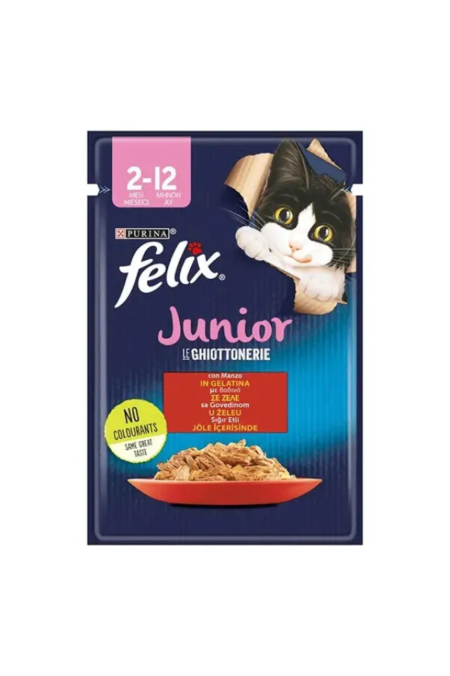 Sensations Junior Taze Jöle İçerisinde Sığır Etli Yavru Yaş Kedi Maması  85 Gr