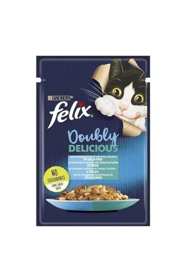 Taze Somon ve Sardalya Jöleli Pouch Yetişkin Yaş Kedi Maması 85 Gr 