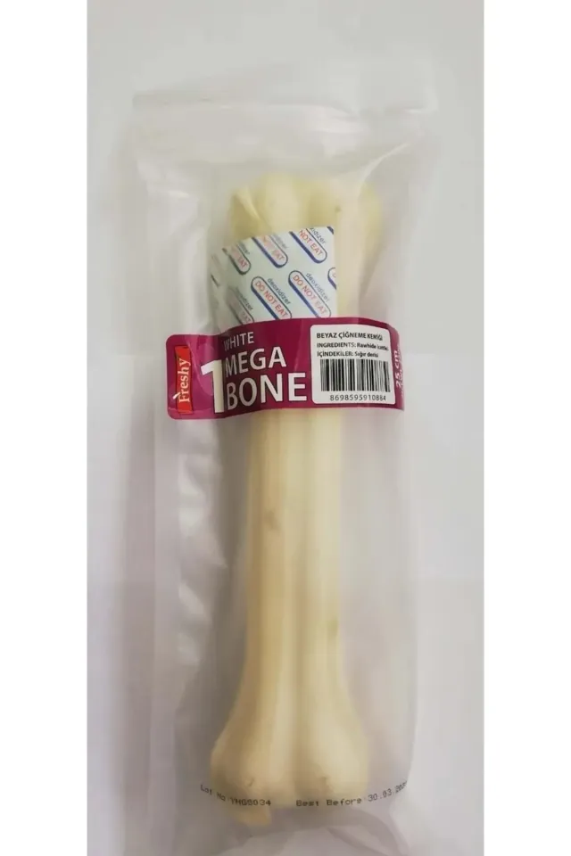 Beyaz Dental Kemik Tekli Paket 25 cm