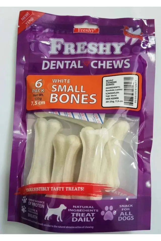 Dental Chews Beyaz Kemik Köpek Ödülü  6'lı Paket