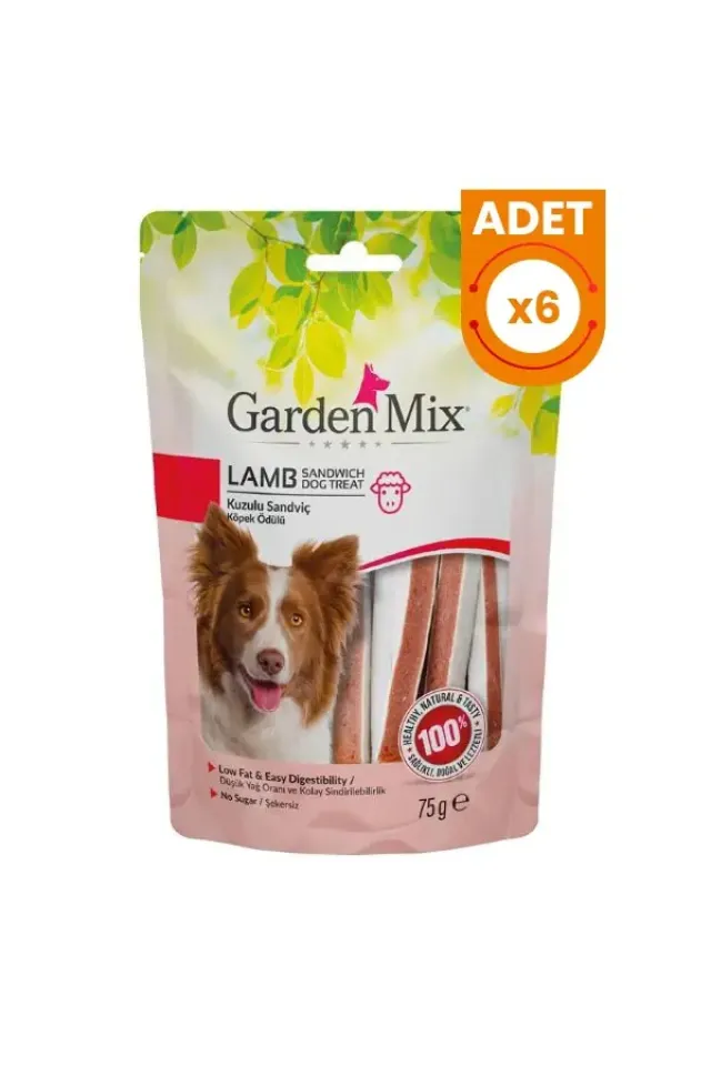 Kuzulu Sandviç Düşük Yağlı Şekersiz Köpek Ödül Maması 75 Gr 6 Adet