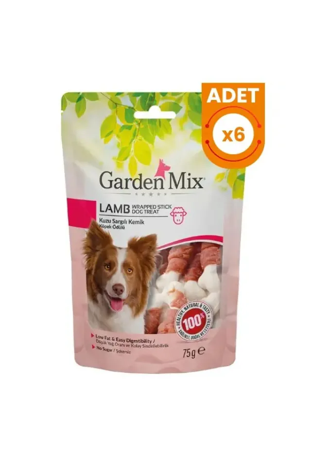 Kuzu Sargılı Kemik Düşük Yağlı Şekersiz Köpek Ödül Maması 75 Gr 6 Adet