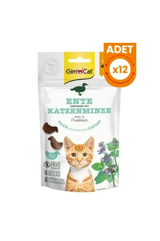 Crunchy Snacks Ördekli ve Kedi Naneli Tahılsız Kedi Ödül Maması 50 Gr 12 Adet