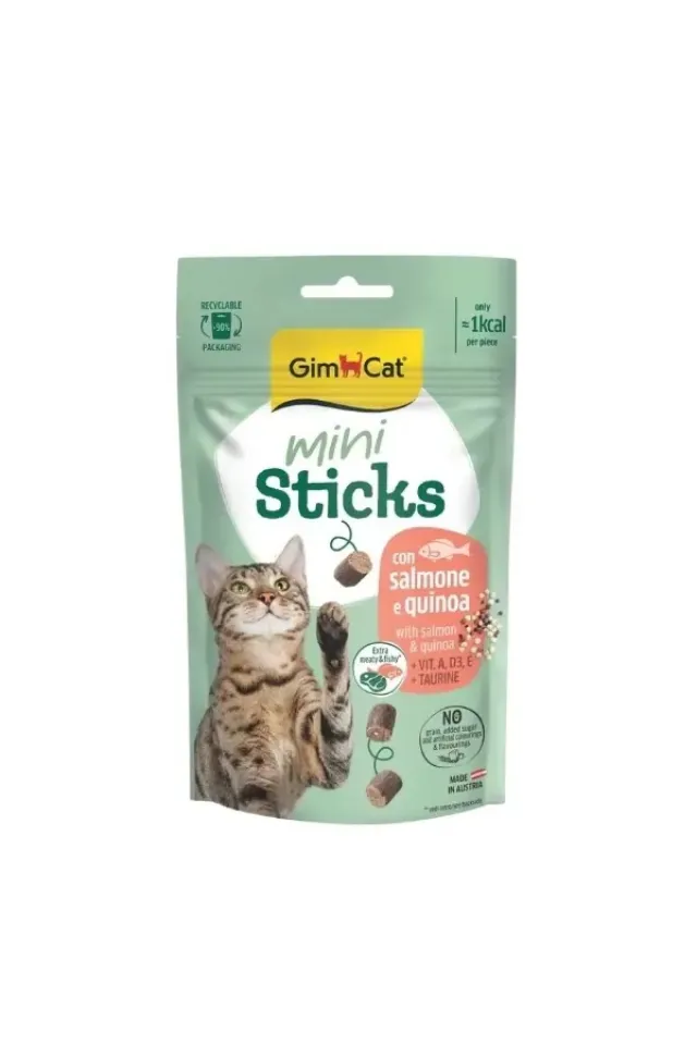 Mini Sticks Somonlu ve Kinoalı Kedi Ödül Maması  50 Gr