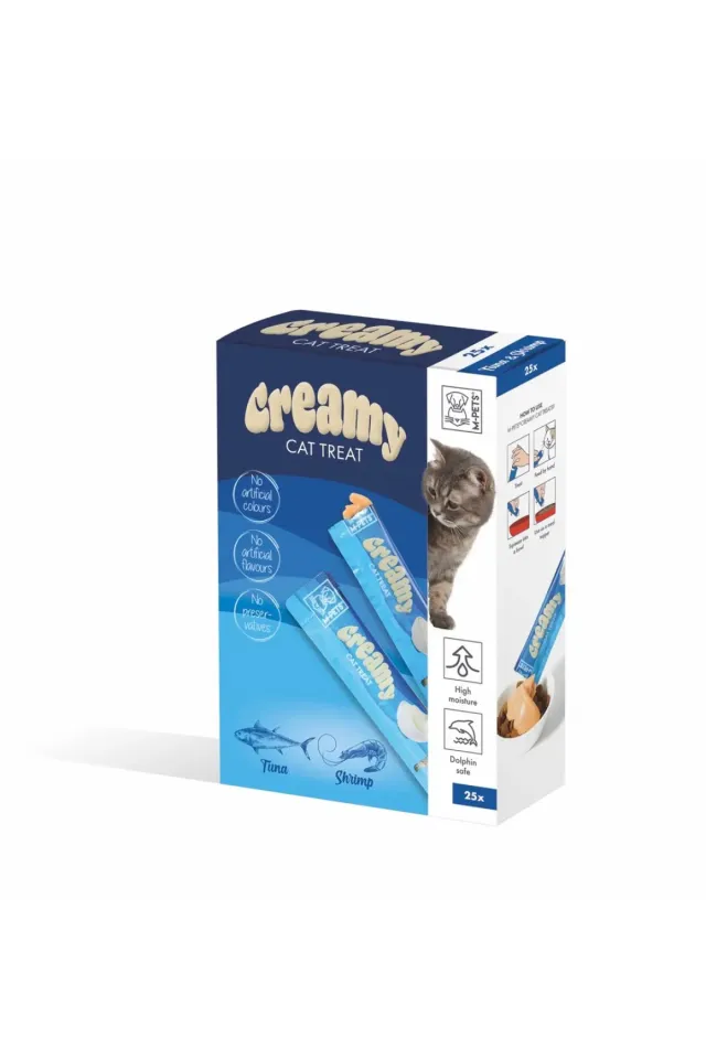 Creamy Ton Balıklı ve Karidesli Sıvı Kedi Ödül Maması 25x15 Gr 