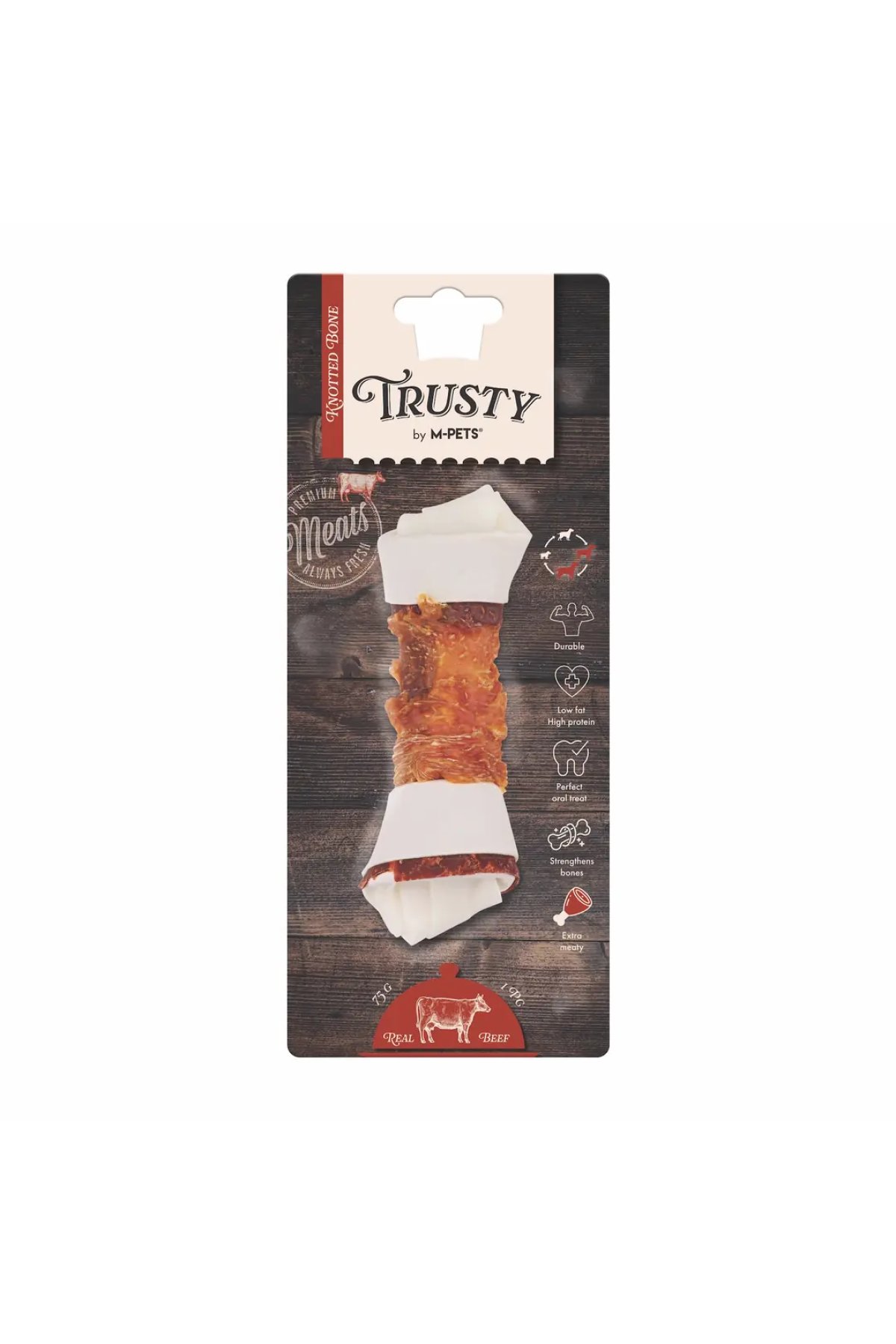 Trusty Extra Sığır Etli Düğümlü Köpek Çiğneme Kemiği 75 Gr  15.3 Cm