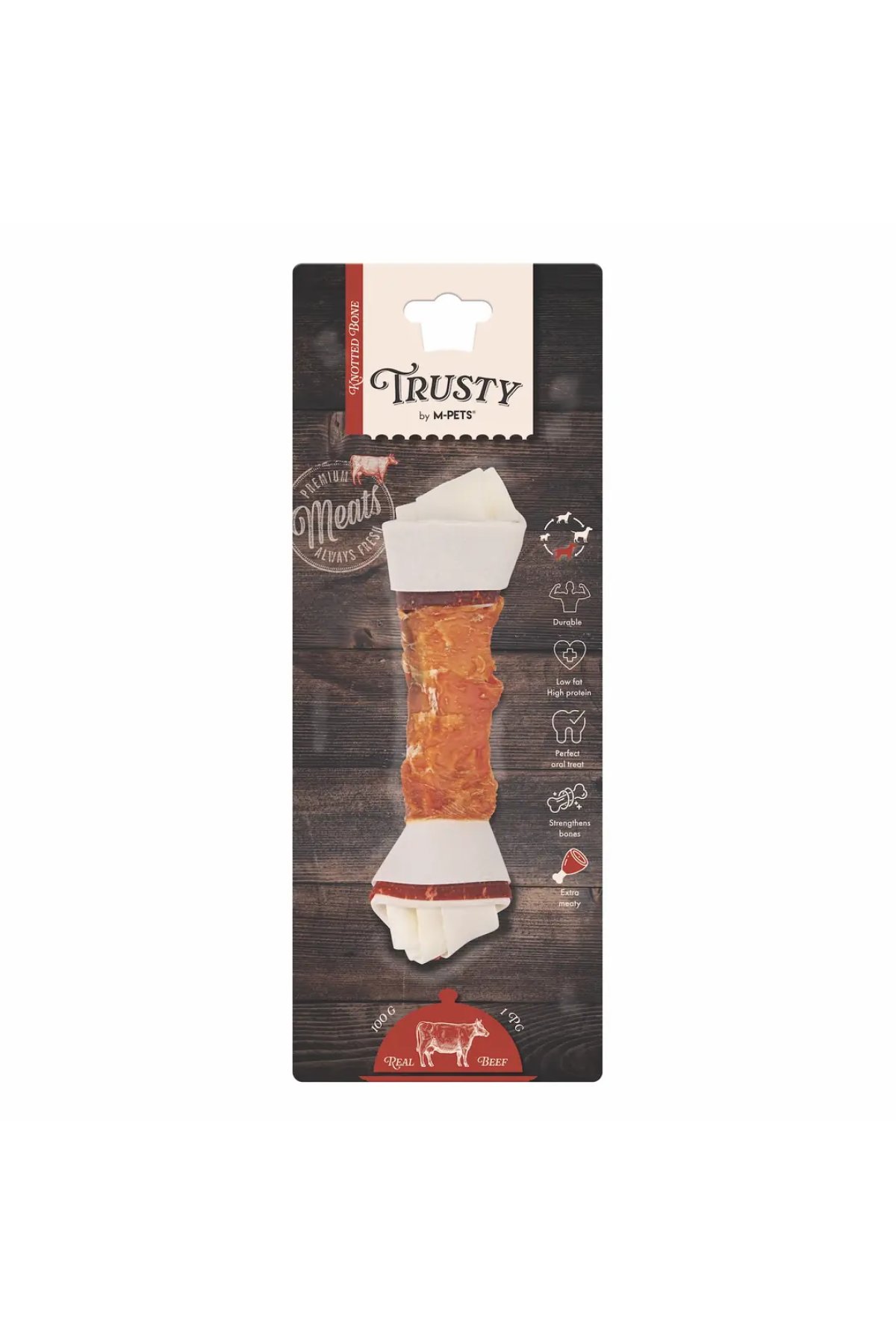 Trusty Extra Sığır Etli Düğümlü Köpek Çiğneme Kemiği 100 Gr 