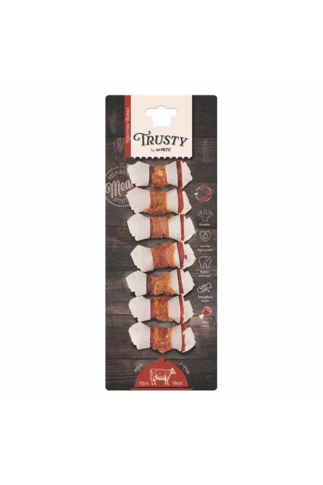 Trusty Extra Sığır Etli Düğümlü Köpek Çiğneme Kemiği 105 Gr  6.4 Cm