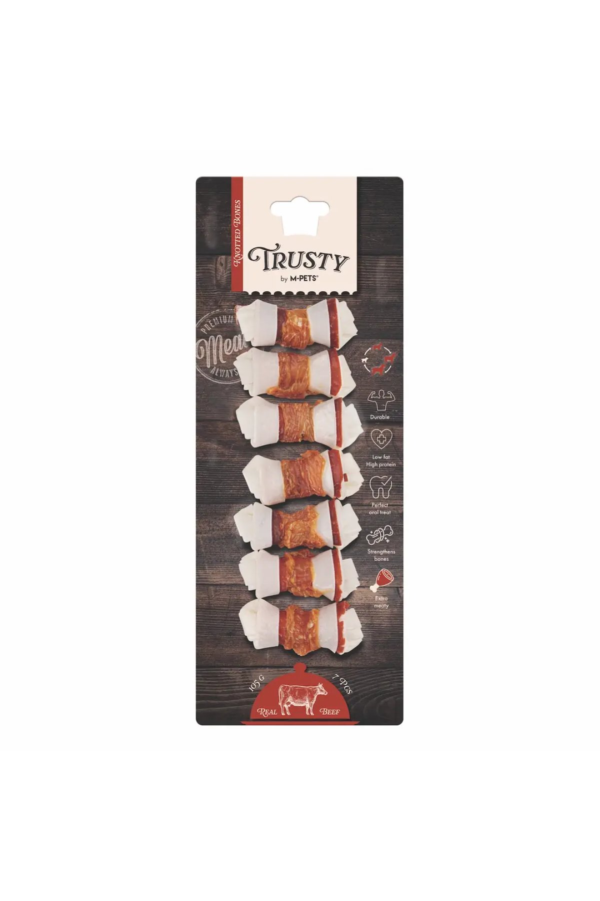Trusty Extra Sığır Etli Düğümlü Köpek Çiğneme Kemiği 105 Gr  6.4 Cm