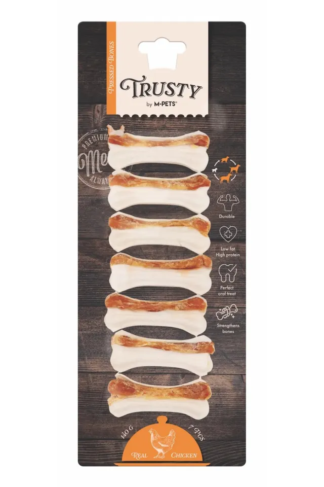 Trusty Tavuklu Press Kemik Köpek Ödülü  140 Gr 7.7 Cm
