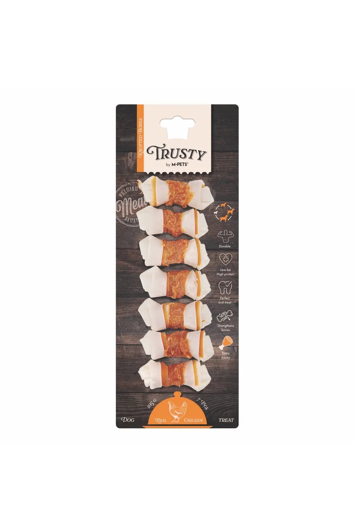 Trusty Tavuklu Düğümlü Köpek Çiğneme Kemiği 105 Gr 6.4 Cm