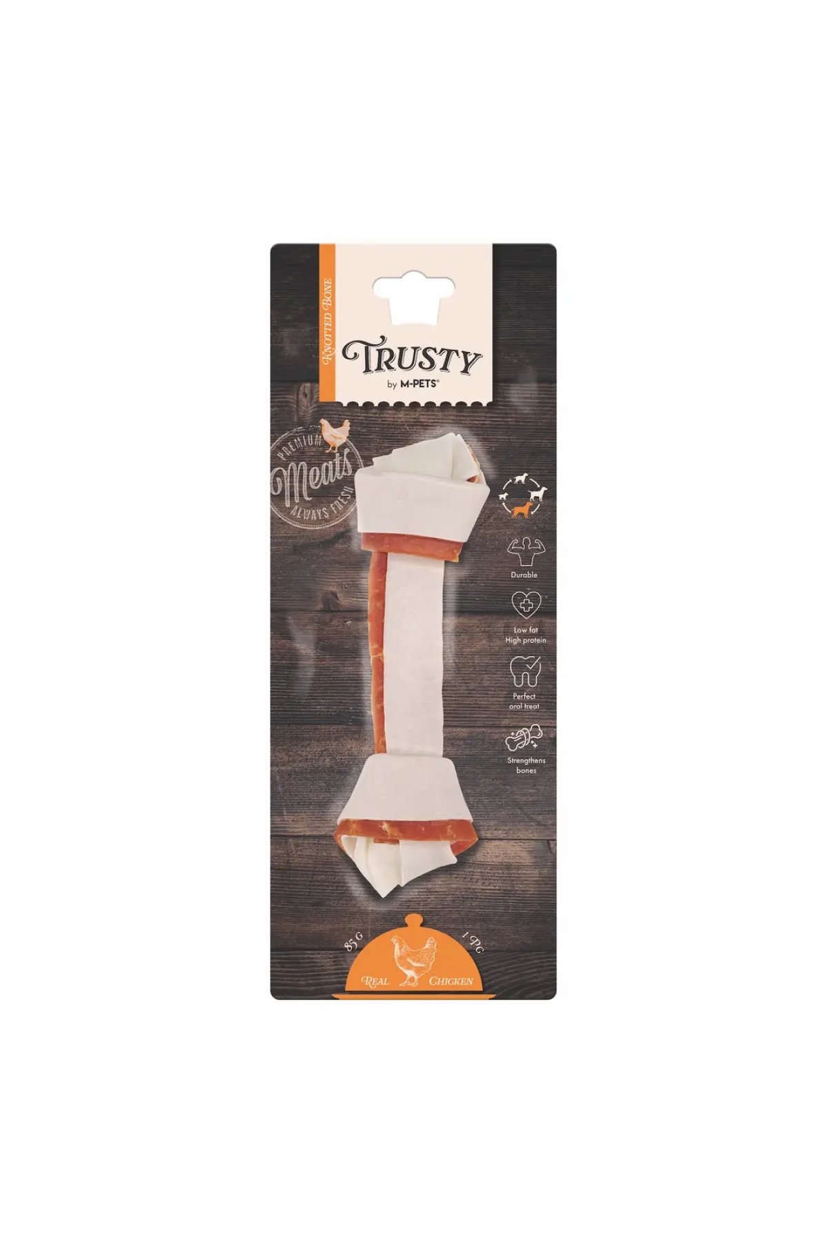 Trusty Tavuklu Düğümlü Kemik Köpek Ödülü 85 Gr  20.3 Cm