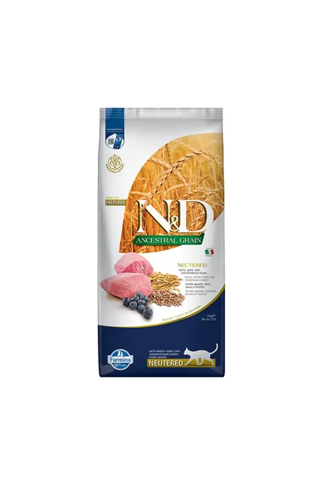 Düşük Tahıllı Kuzu Etli Kısırlaştırılmış Kedi Maması 10 Kg