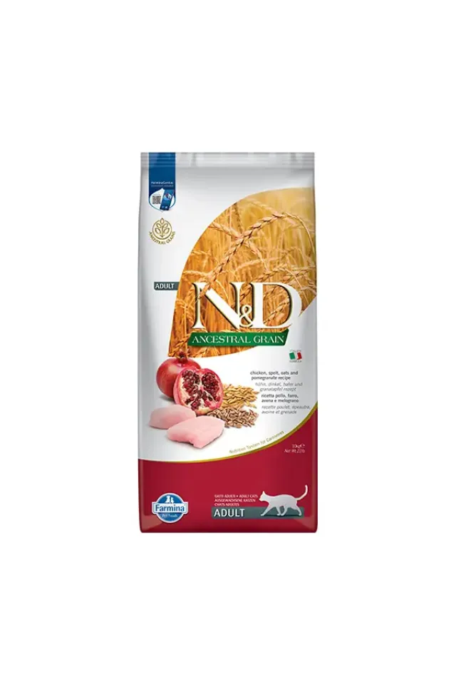 Düşük Tahıllı Tavuk ve Narlı Yetişkin Kedi Maması 10 Kg