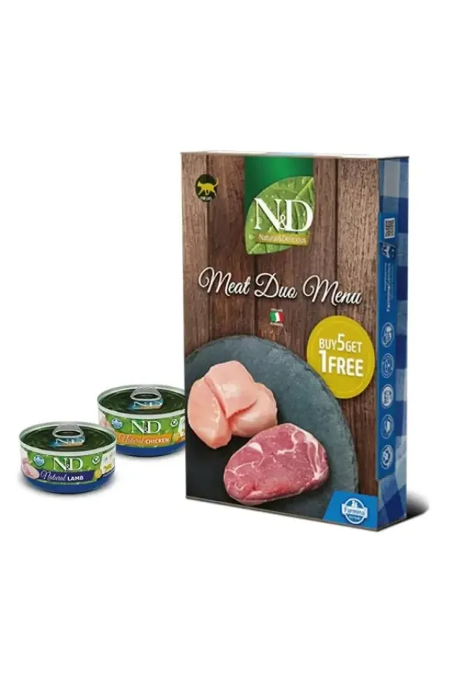 Meat Duo Menu Tavuklu ve Kuzu Etli Yetişkin Kedi Konservesi  6x70 Gr
