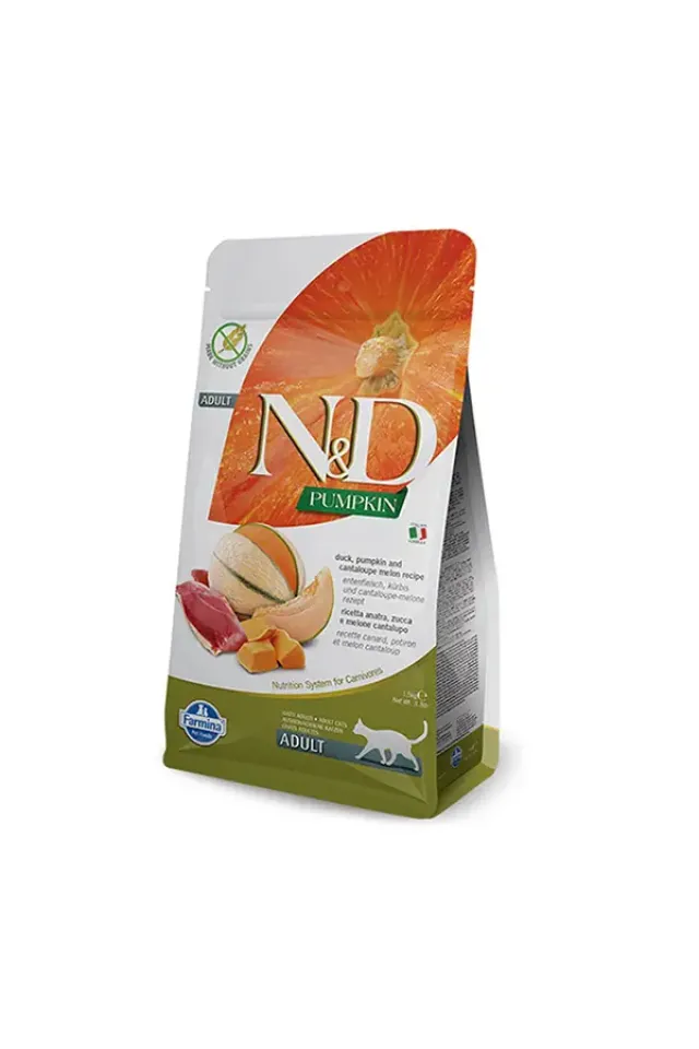 Pumpkin Balkabaklı Ördek ve Kavunlu Yetişkin Kedi Maması 1.5 Kg