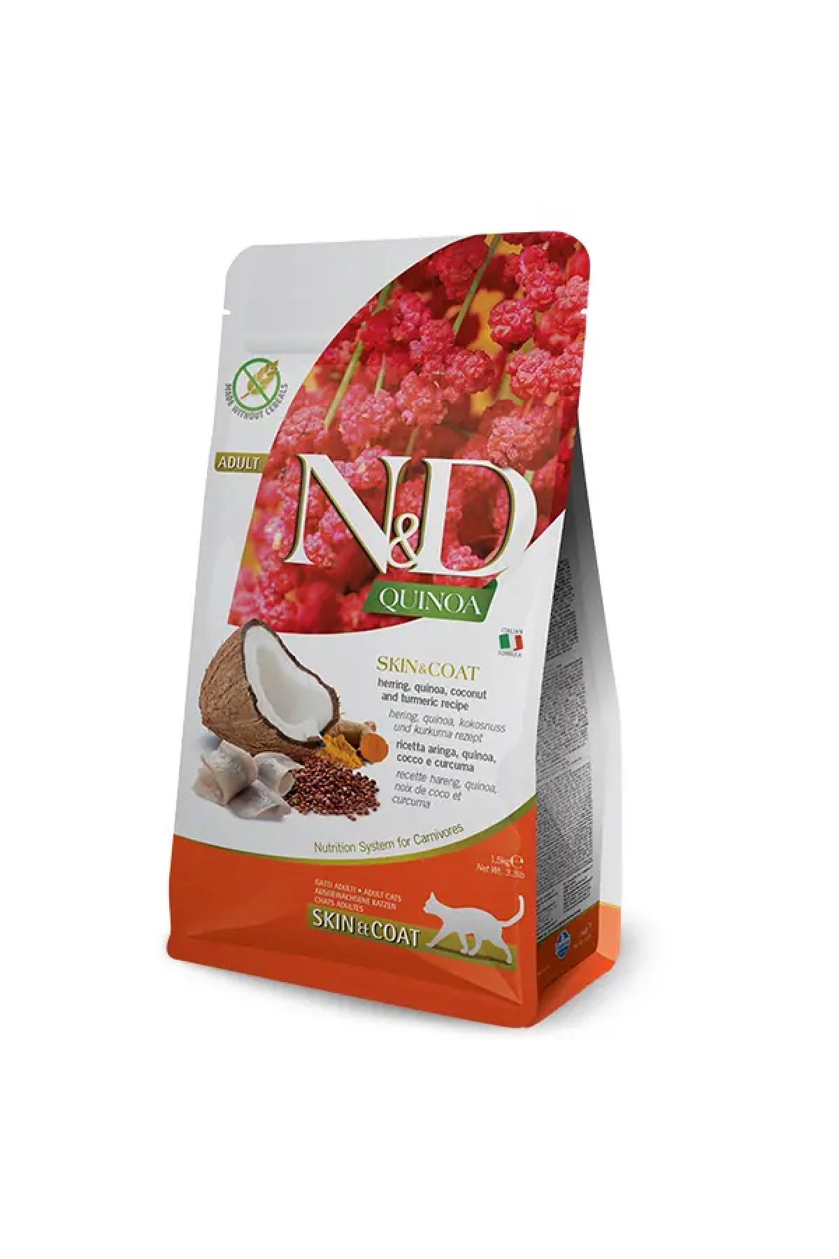 Quinoa Skin Coat Ringa Balığı Yetişkin Kedi Maması 5 Kg