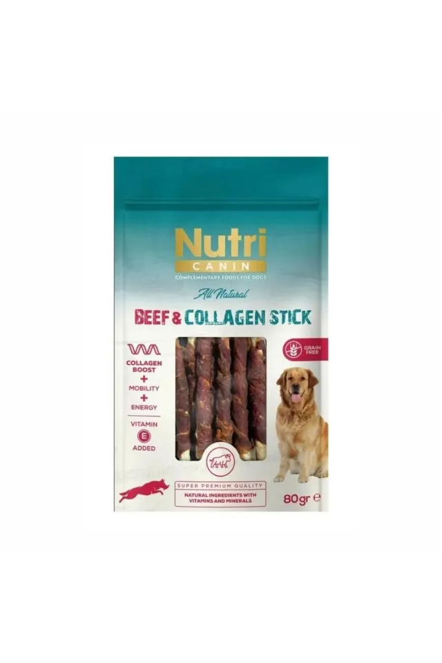 Collagen Stick Biftek Eti Sargılı Kemik Köpek Ödülü 80 Gr