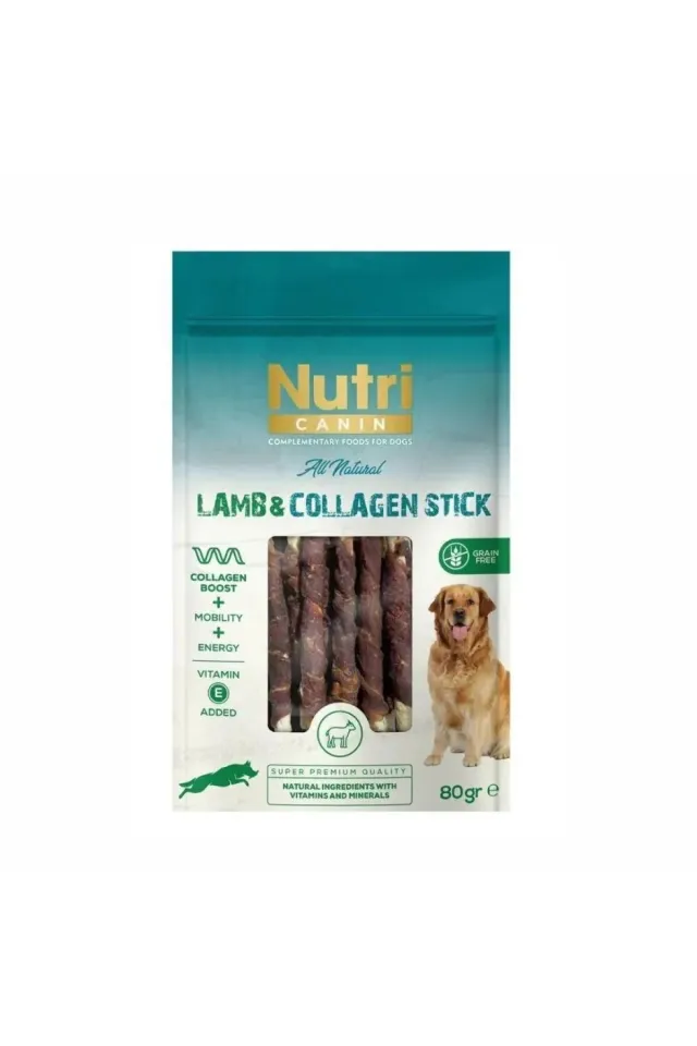 Collagen Stick Kuzu Eti Sargılı Kemik Köpek Ödülü 80 Gr
