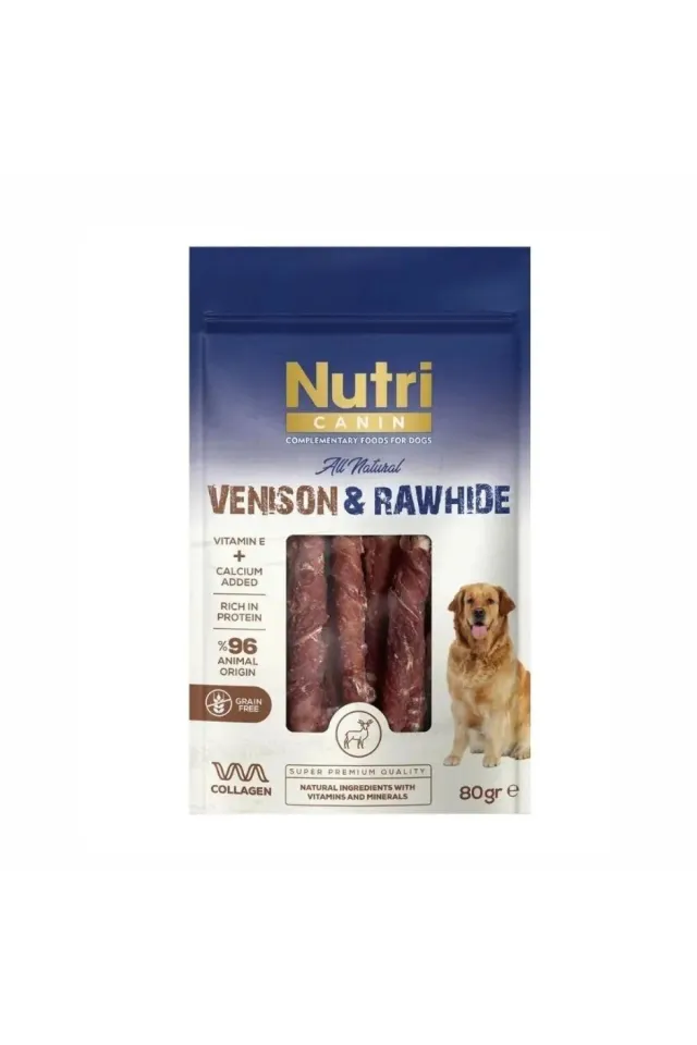 Rawhide Geyik Etli Sargılı Kemik Köpek Ödülü 80 Gr