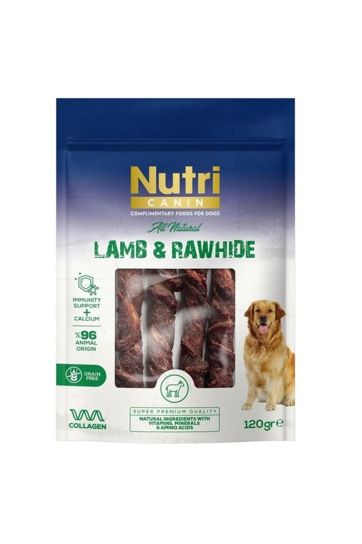Rawhide Kuzu Eti Sargılı Kemik Köpek Ödülü 120 Gr